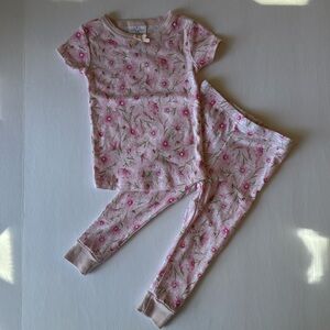 Laura Ashley Baby 2-Piece PJ Set, Pink Flowers, 18M
